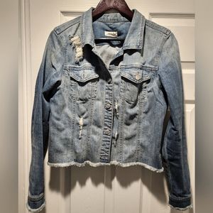 Bootlegger cropped denim jacket - size Large